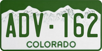 CO license plate ADV162