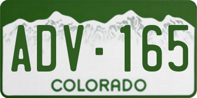 CO license plate ADV165