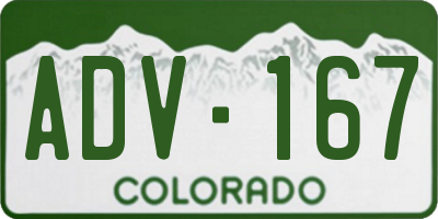 CO license plate ADV167