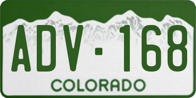 CO license plate ADV168