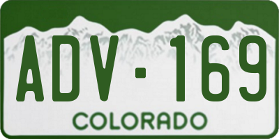 CO license plate ADV169