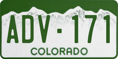 CO license plate ADV171