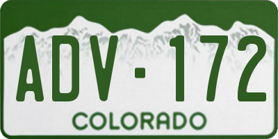 CO license plate ADV172