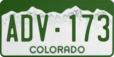 CO license plate ADV173