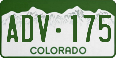 CO license plate ADV175