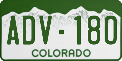 CO license plate ADV180