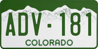 CO license plate ADV181