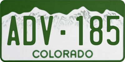 CO license plate ADV185