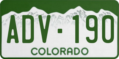 CO license plate ADV190