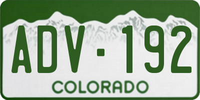 CO license plate ADV192