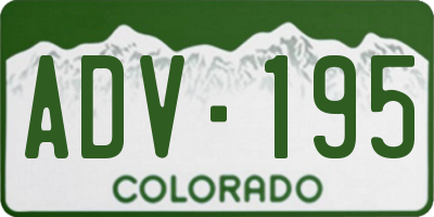 CO license plate ADV195