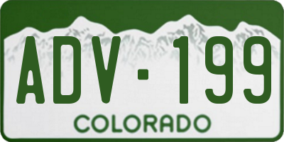 CO license plate ADV199