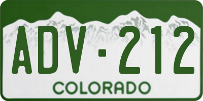 CO license plate ADV212