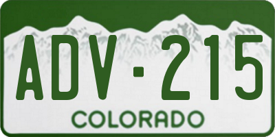 CO license plate ADV215