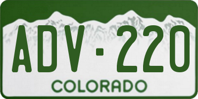 CO license plate ADV220