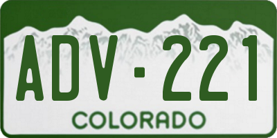 CO license plate ADV221