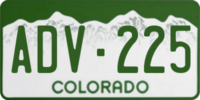 CO license plate ADV225