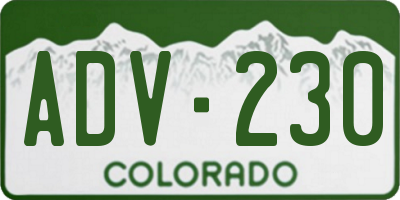 CO license plate ADV230