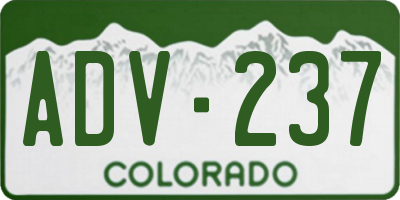 CO license plate ADV237