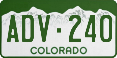 CO license plate ADV240