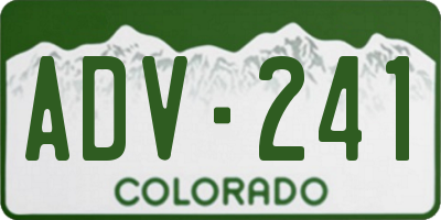 CO license plate ADV241