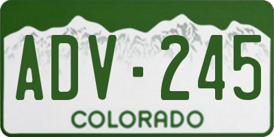 CO license plate ADV245