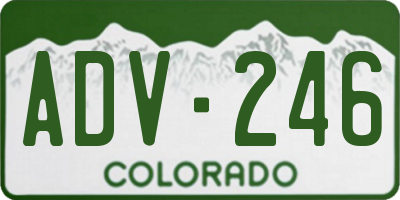 CO license plate ADV246