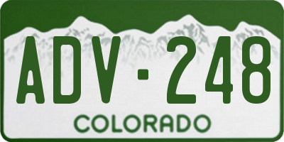 CO license plate ADV248