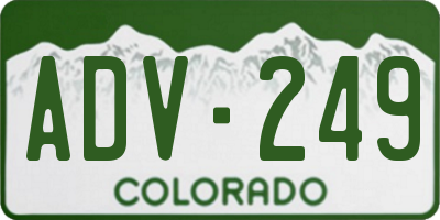 CO license plate ADV249