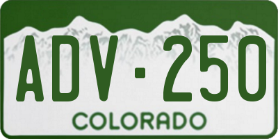CO license plate ADV250