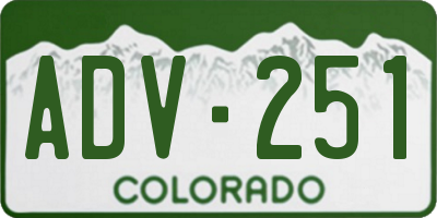 CO license plate ADV251
