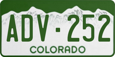 CO license plate ADV252