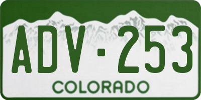 CO license plate ADV253