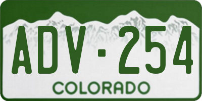 CO license plate ADV254