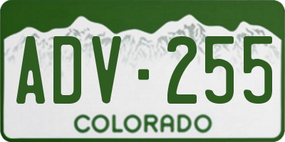 CO license plate ADV255