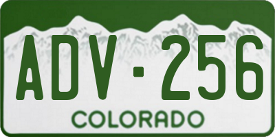 CO license plate ADV256