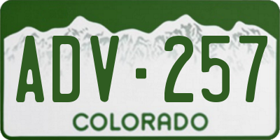 CO license plate ADV257