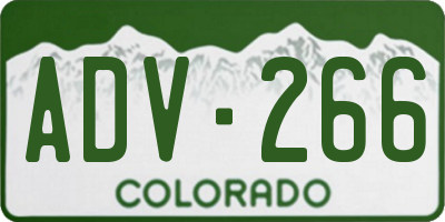 CO license plate ADV266