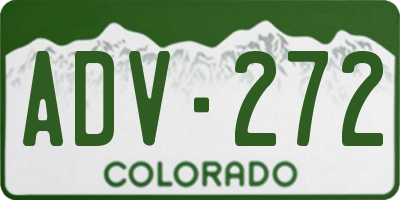 CO license plate ADV272
