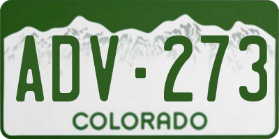 CO license plate ADV273