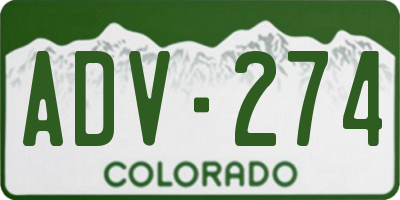 CO license plate ADV274