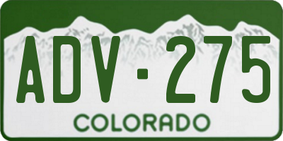 CO license plate ADV275