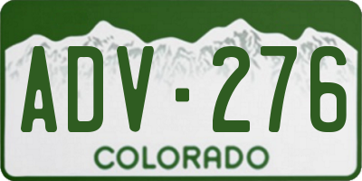 CO license plate ADV276
