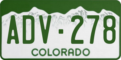 CO license plate ADV278