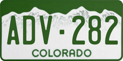 CO license plate ADV282