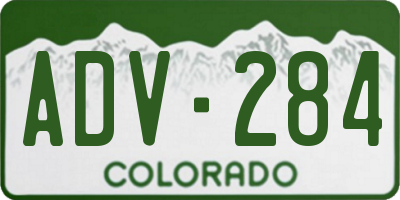 CO license plate ADV284