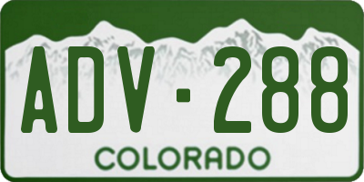 CO license plate ADV288