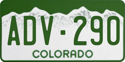 CO license plate ADV290