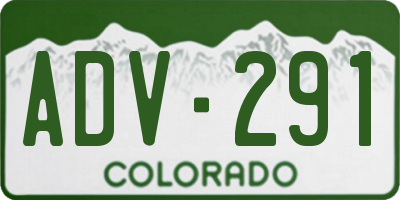 CO license plate ADV291