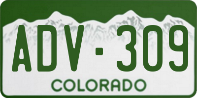 CO license plate ADV309